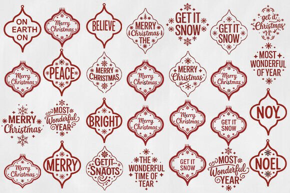 Christmas Ornament SVG Bundle for Crafts and Graphics