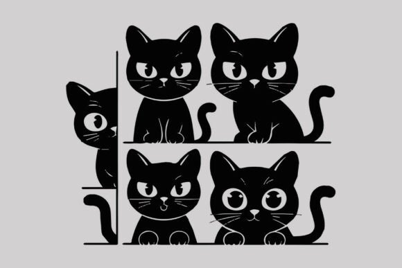 Cute Cartoon Cat Clipart Svg-Kawaii Kitt: Graphics and Crafts in One