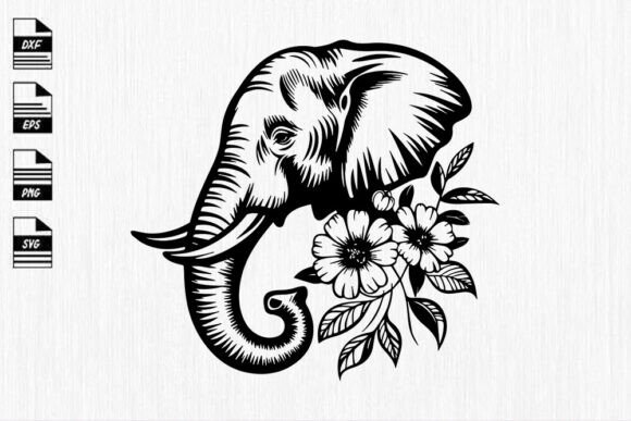 Elephant Svg Files Wall Art Cut File for Graphics and Crafts