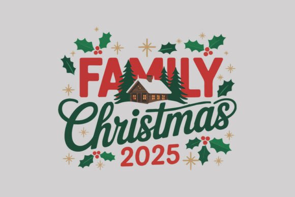 Family Christmas 2025 SVG: Cozy Cabin Graphics for Crafts