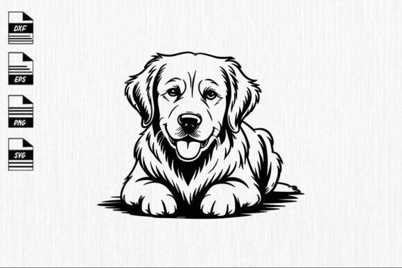 Golden Retriever Dog SVG File: Graphics for Crafts and Small Business Branding