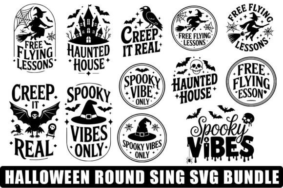 Halloween Round Sing Svg Bundle: Graphics and Crafts for Creative Projects