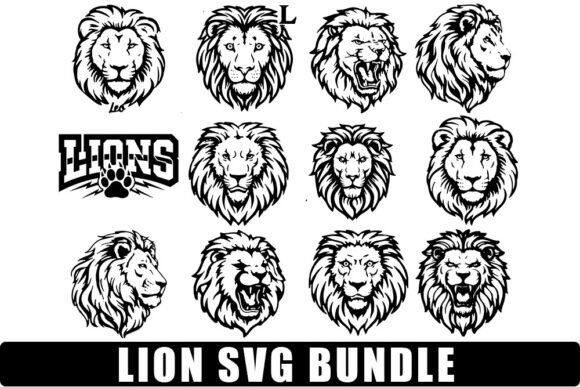 Lion Head Svg Bundle: Graphics & Crafts