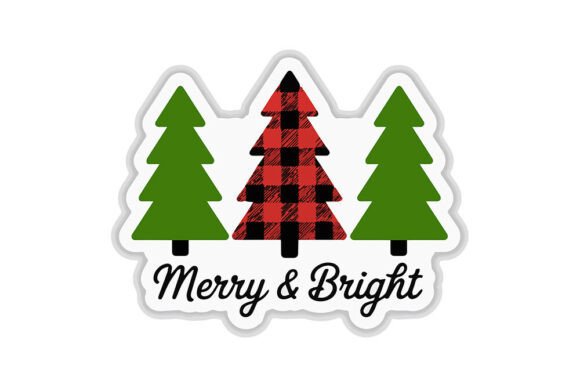 Merry and Bright Christmas Tree SVG