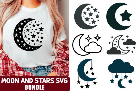 Moon Stars SVG Bundle Celestial Nig