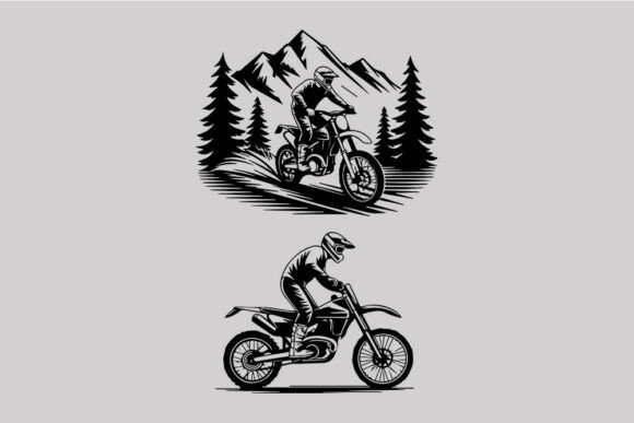 Mountain Trail Dirt Bike Rider SVG: Graphics and Crafts