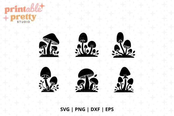 Mushroom SVG Bundle, Silhouette