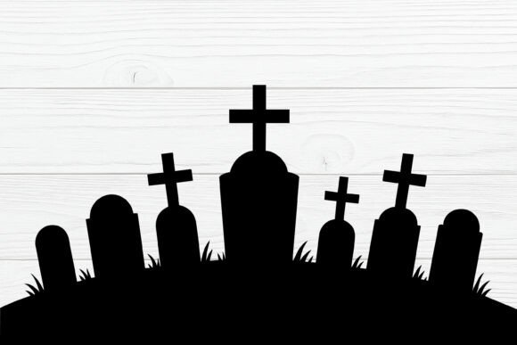 Tombstone Scene SVG for Graphics and Crafts