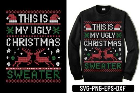 Ugly Christmas Sweater SVG. Funny Xmas Ho