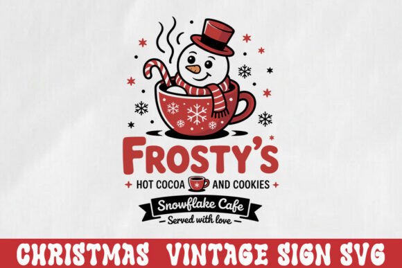 Vintage Christmas Sign Svg Design for Crafts and Graphics