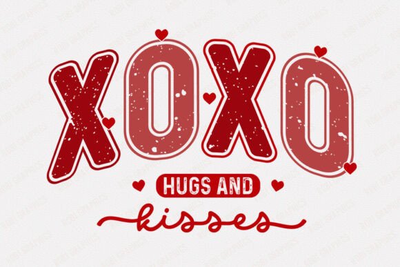 Xoxo Hugs and Kisses - Retro SVG